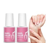 Nail Glue - 2 Pieces Quick Drying Fake Fingernail Adhesive, Super Strong Professional Bond for Acrylics & Press, Long Lasting Precision Nail Tip Glue, Salon Beauty Hardware, Portable Manicure Repair