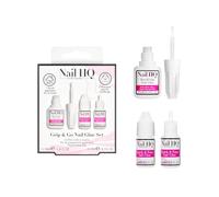 Nail HQ Grip & Go Nail Glue Set - Ultra-Strong Clear Adhesive for Press-Ons, Tips & Quick Repairs, Includes Brush-On Glue and 2 Precision Tubes
