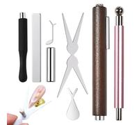 Nail Magnet Glitter Set, Styling Balm Aid, French Manicure Design with Safety, Professional Nail Cosmetic Tool with Comfort, Modern Beauty Design Style, Accessory for Beginners Women Girls 8-piece