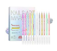 Nail Marker Pen - 12 Color Manicure Tool, 0.5mm Fine Tip Quick Dry Art Set for Home Salon Use | Nails Art Pen | Travel Friendly Design for Girls, School, Business Trips, Gift