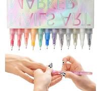 Nail Markers - 12 Colors Finger Tools Creative Designs | Nail Dotting Pens with Precision Tips, Ideal for Women Girls Wife Girlfriend Daughter Holiday Christmas Birthday Party Home Salon Diy