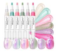 Nail Markers 6-Color Quick Dry No UV Lamp No base coat nail gel pens