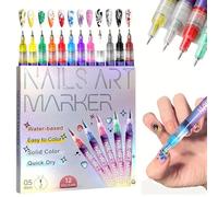 Nail Markers for Nail Art, 2025 New 12 Colors Nails Art Pens Set, Waterproof and Quick-Drying for DIY Nails Art Design Manicure Tools (1pcs)