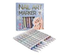 Nail Markers - Smudge Proof High Pigment | 12 Pieces Nail Painting Markers With Metal Regular Colors For Professionals Beginners Home Salon Everyday Manicures For Women Mothers Creative Designs