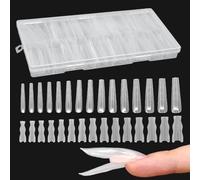 Nail Molds Set - Clear Full Coverage Nail Tips, Sandwich Manicure Tools | Professional Acrylic Nails Extension System Kit, Reusable Transparent Nails Shaping Forms For Salon Home Bridal Wedding Use