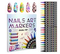 Nail Paint Pens - 1.1x1.1x13.4cm Kids Microphone | Manicure Tools, Nail Liner Pens Painting Marker Kit Creative Nails Art For Women, Girls, Kids, Beginners -Crafts, Beauty, Home Salon, Birthday