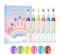 Nail Paint Pens, 6-Color Kids Manicure Kit, Waterproof Peel-Off Marker