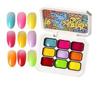 Nail Painting Gel, 9-Color Gel Nail Polish Set, Long-Lasting Manicure Kit, Smooth -Finish Cosmetic, Ideal for Professionals, Beginners, Travel, Wedding, Beach, Dating and Home