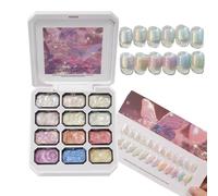 Nail Painting Gel - High Pigment 12 Grid Fingernail Art Paint Gel Kit | 24g Colorful Nail Cosmetics Set | Professional DIY Manicure Ģel Collection For Beginners Enthusiasts Salon Wedding Travel