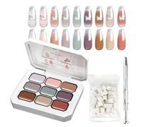 Nail Painting Gel Set, 9 Colors Nail Gels Paint Palette, Sponges and Metal Grabber Attached, Manicure Polish for Women, Professionals, Salon, Weddings, Home Use, Multicolor