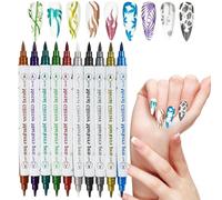 Nail Pens | 10 Pieces Dual-Ended Manicure Tool,Nail Paint Markers,for Women Girls Beginners Professionals Beauty Lovers Teenagers Mothers Home Salon Party Special Events