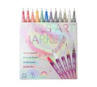 Nail Pens | 12 Colors Nail Pens Set, Nails Marker Quick-Drying Waterproof 3D Polish Pen | For Drawing & Painting, 21 Days Long Lasting