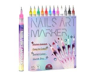 Nail Pens, 12 Pieces Long Lasting Quick Dry Beauty Supplies, Nail Paint Pens, For Girls, Women, Teens, Mothers, Practice, Salon, Home, Party, Holiday, Summer, Spring, Halloween, Wedding, DIY