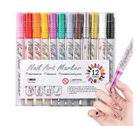 Nail Pens - 13,3 cm 0,7-1,0 mm | Nаil Pen ArtPen Set with Floral Drawing, Line Detailing | Fingernail Markers Home Salon Manicure Parties Weddings Travel