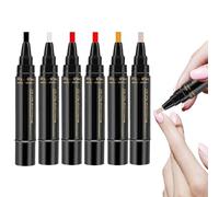 Nail Pens - 6 Piece Quick Dry Nail Paint Pens Set, Long Lasting Manicure Beauty Supplies, Portable Leak Proof Nails Art Tools | for Girls Women Teens Mothers Salon Home Travel