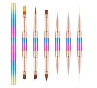 Nail Pens - 6 Pieces Dual-Ended Art Pens, Nail Pen with Dual-Ended Tips for Painting, Art Polish Pen for Kids Girls Adults Women Beginner | for Canvas Fingernail Craft Salon