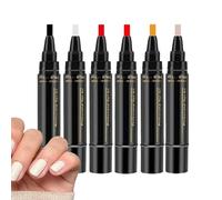 Nail Pens - 6 piezas 8 ml | Vibrant Color | Quick Dry Long Lasting Beauty Tool Nailpolish Markers Manicure Design Set For Girls Women Teens Salon Home Party Holiday Wedding Daily Use