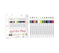 Nail Pens - Fine Tip Manicure Art Markers, Waterproof Pigment Ink, Fast Drying Formula, Precision Detail Drawing Tool for Professional Salon Results and Home Fingernail Styling