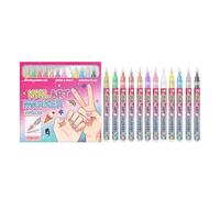 Nail Pens - Markers For Creative Design | Lightweight Build With Quick Dry Ink, Twelve Color Fingernail Drawing Set With Fine Tips For Home Salon Party Gift