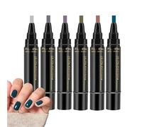 Nail Pens, Non-Uv Gel Nail Pen, 6-Piece Long Lasting Quick Dry Beauty Tool - NailPainting Pens - For Girls Women Teens Mothers Practice Salon Home Party Holiday Summer Spring