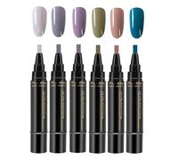 Nail Pens - Quick Dry Lacquer Kit, Long Lasting Art Supplies, 6 Piece Paint Set, Manicure Beauty Tools, Girls Teens Mothers Salon Home, Ideal For Party Holiday Wedding Accessory