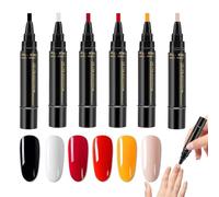 Nail Pens Sets for Women, 6 Colors Quick Dry Gel Nail polishs Pens for DIY Crafting Home Salon