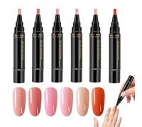 Nail Pens Sets for Women, 6 Colors Quick Dry Gel Nail polishs Pens for DIY Crafting Home Salon