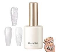 Nail Polish Gel - Long Lasting Glue, 15ml Pearl White Gel Nail Polish with High Shine Finish, Elegant Pearl White Finish for Women Girls DIY Lovers Manicure Pedicure Home Salon Use