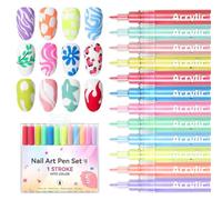 Nail Polish Marker, Graffiti Nail Pen, Quick Dry Vibrant Colors, Best Smudge Proof Stick Liquid for Precision Paint and Graffiti Style, 0,03 pulgadas