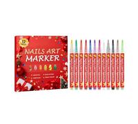 Nail Polish Markers - 12 Colors Christmas Nail Paint Pens, 12-Color Nails Art Pens For Precision Manicure, Quick-Drying Fingernail Markers For Home Salon Party Formal Wedding Travel Manicure