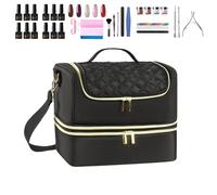 Nail Polish Organizer, Nail Supplies Storage, Nail Tech Carrying Case, Portable Nail Organizer, Travel Nail Storage, Double-Layer Nail Case, Manicure Tools Storage, Nail Lamp Carrying Cases