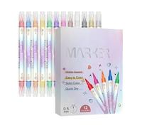 Nail Polish Pens - 12 Color Water Based Set, Double Tip Quick Dry Nail Paint Pen, Precision Pointed Nibs, Artistic Manicure Detailing Instrument, Beauty Tool for Fingernail Styling