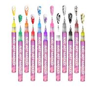Nail Polish Pens - 12 Colors DIY Fingernail Art Pens | Nail Doodle Markers for Women, Girls, Wife, Girlfriend & Daughter, Perfect for Holiday, Christmas, Birthday, Party, Home Manicure & Salon Use
