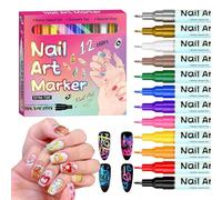 Nail Polish Pens - 12 Colors Fine Tip Drawing Markers for DIY Journal Women Lady Mother Youth Beginner Manicure Salon Home | Quick-Dry Fingernail Polish Pens with Precision Tip for Nails Art Craft