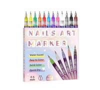 Nail Polish Pens - 12 Pieces Fast Drying Smudge Proof Liner, Gel Nail Pen Kit, Precision Fine Tip Artistic Control, Odorless Water Based Pigment Formula, Manicure Tool for Kids