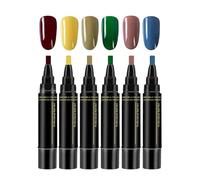 Nail Polish Pens - 6 Colors Fine Tip Doodle Markers | Quick-Dry Nail Polish Paint Pens for Women, Lady, Mother, Youth, Beginner, Manicure, Salon or Home, 1.6x12.4cm