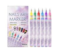Nail Polish Pens - Nail Paint Pens | 6 Color Fine Tip Quick Dry Design Markers for Women Kids Girls Adults Salon Home DIY Manicure Drawing Painting Crafts Daily Use