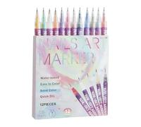 Nail Polish Pens - Painting Art Supplies Craft, Fine Liner Fingernail Painting Supplies 12 Pieces | Nail Paint Art Polish Pens For Kids Girls Adults Fingernail Canvas Craft Suppliess Salon Home
