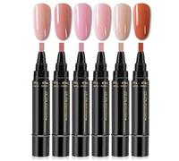 Nail Polish Pens Quick Dry, Gel Nail Polish Pen 3 in 1, Quick Drying Gel Nails Pen Polish Set, 6 Colors Per Set (#3)
