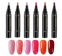 Nail Polish Pens, Quick-Dry Nail Markers, 6-Color Gel Pen Set, Fast-Dry Application, Easy No UV Naiil Art, Manicure Kit for Women & Girls, Travel-Friendly NailDesign Tool