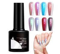 Nail Polish, Top Coat, 2 in 1 Glitter Gel Magnetic Compact 7ml Shimmer Professional Quality Shine, Finish Polish for Women, Manicure, Bridal, Wedding, Holiday, Home and Styling