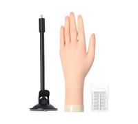 Nail Practice Hand, Silicone Mannequin Finger, Fake Nails Trainer, Realistic Texture with Jelly Glue Suction Cup Flexible Bendable for Training School Salon, 10.24x2.17 Inches