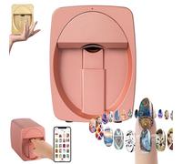 Nail Printer Machine, Nail Printer Art Machine, Portable 3D Digital for Art, 1000+ Designs, Control Through Mobile App for Home Usage Salon (Pink)