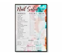 Nail Salon Services Menu Decorative Price List Wall Art for Beauty Studio or Home Vanity Decor(Unframed,12x18inch(30x45cm))