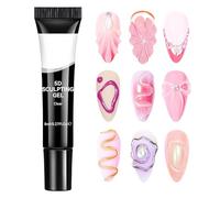 Nail Sculpting Gel, 5D Molding Gel, Clear Finish Strong Hold Easy Application Long Lasting Wear Glossy Creative Lightweight Compact, Nail Glue for Women Home Salon, 8m, Black