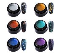 Nail Set araña, Tirar Línea Arte Seda 6 Piezas Pintura Línea Remojar Trefilado Elasticidad Off Laca Larga Lasting UV DIY Nail