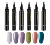 Nail Sets - Women Quick Dry Pens | 6 Color Kit No UV Required Smooth Application Long Lasting Bright Pigments Easy Professional Manicure Tools for Home, Salon, Travel