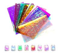 Nail Stickers | 11 Sheets Iridescent 3D Holographic Decal | Stickers For Nails | For Manicure Salon Home Women Beginners Valentines Day And Others