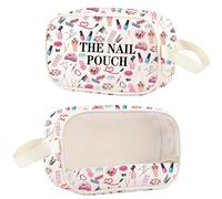 Nail Tech - Bolsa de maquillaje transparente para técnicos de uñas, bolsa con cremallera, The Nail Cmb1, occidental