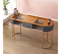 Nail Tech Desk - Mesa de manicura funcional de madera con cajones y armario de almacenamiento de 3 niveles para artistas profesionales de uñas - Elegante estación de trabajo de spa